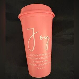 Religious Pink Joy 16 oz Travel Tumbler with Lid